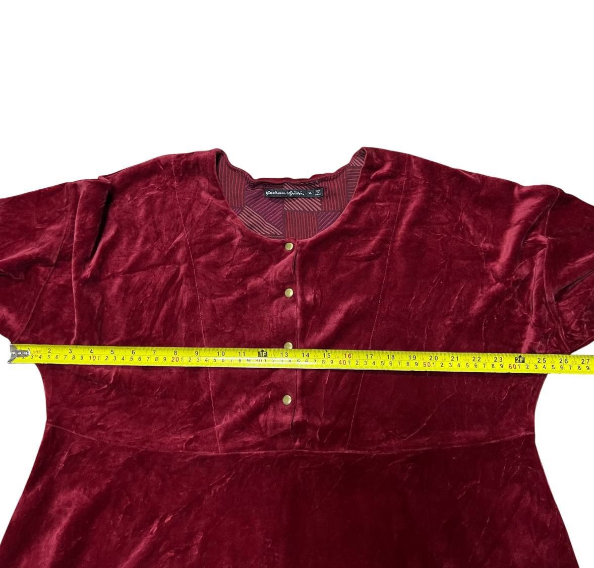 Gudrun Sjoden GUDRUN SJODEN RED ORGANIC COTTON VELOUR TOP POCKETS TUNIC XL Size XL / US 12-14 / IT 48-50 - 18 Thumbnail