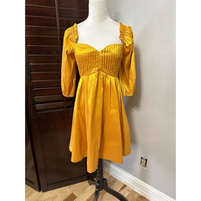 Unlisted Vici Collection Babydoll Dress Yellow Mini Half Sleeve S New ...