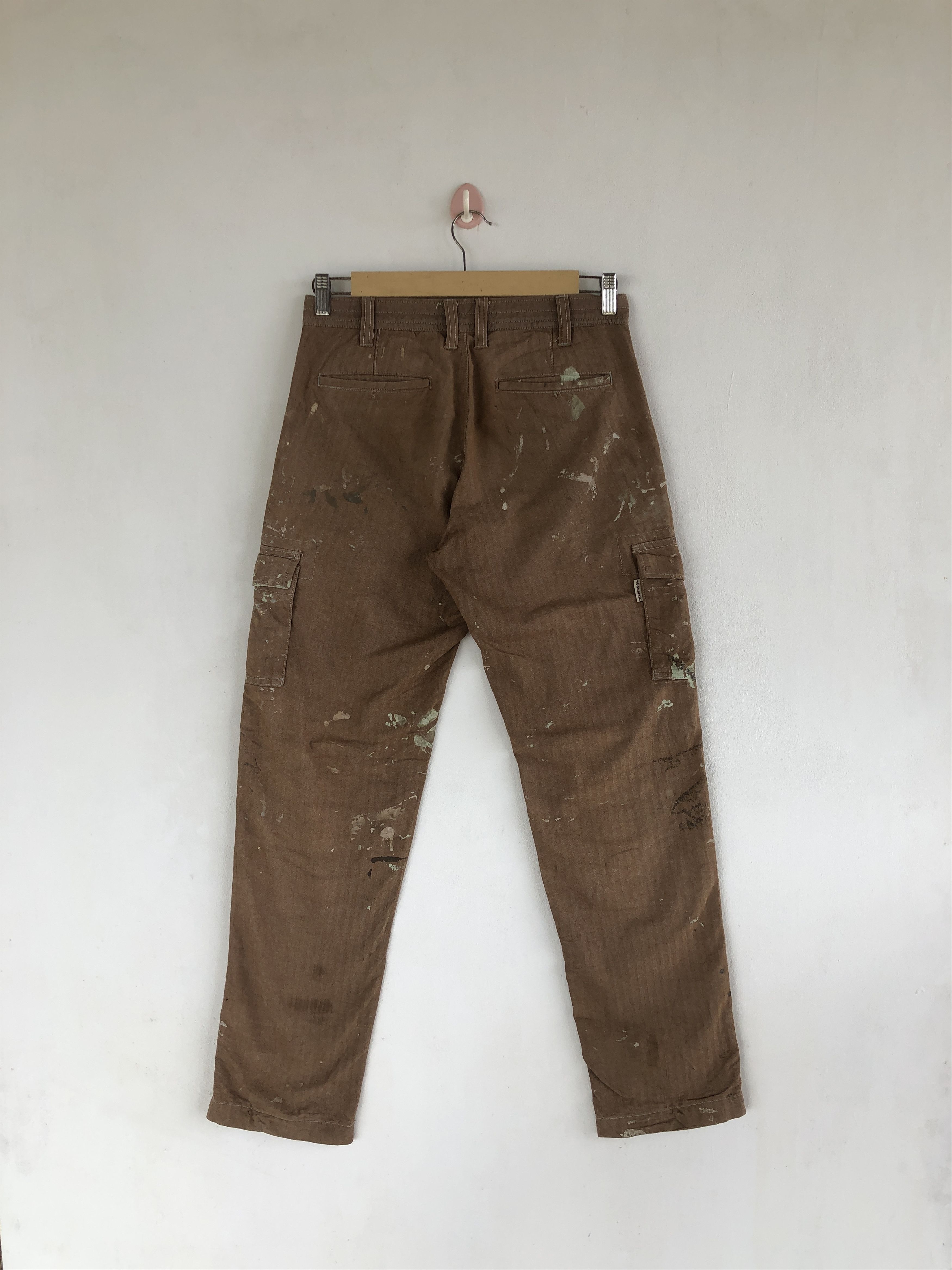 Japanese Brand Japanese Cargo Pants Paint Splatter Multi Pocket Trousers Size US 28 / EU 44 - 2 Thumbnail