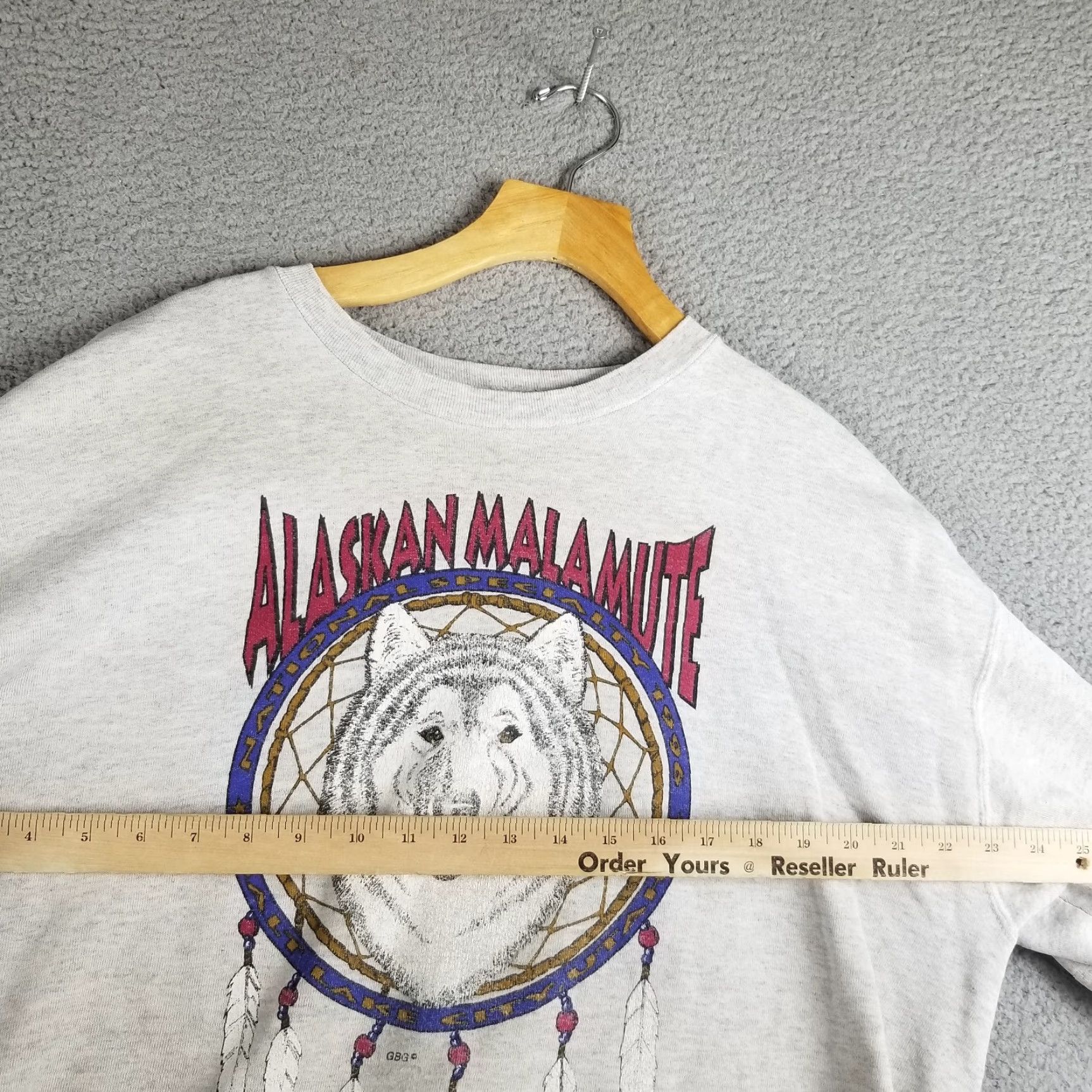 Vintage Vintage Oneita Men's XL Ivory Grunge Dog Sled Team Pullover Sweatshirt 90s Winter Activewear Size US XL / EU 56 / 4 - 6 Thumbnail