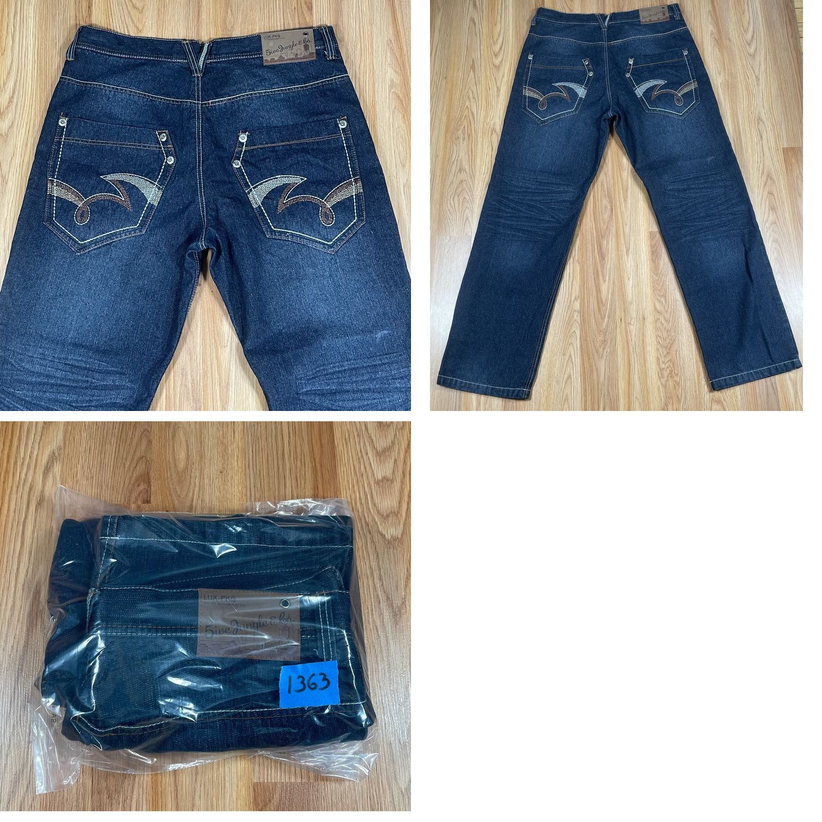 Denime 5ive Jungle & Co. Jeans Men’s Size 38Wx32L Straight Leg Blue Wash Denim Long Size US 38 / EU 54 - 9 Thumbnail
