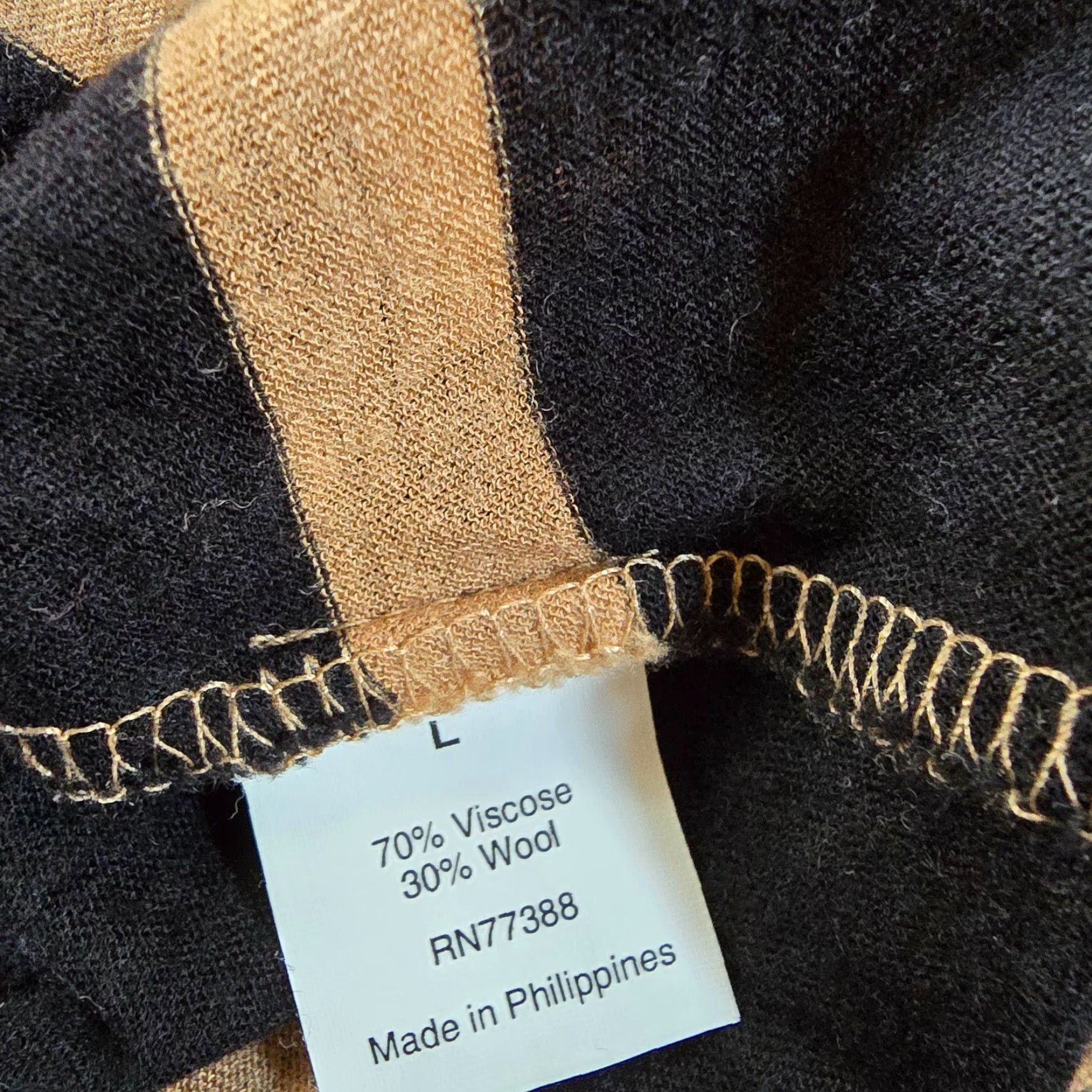 J.Crew J Crew Sweater Womens Size Large Black Tan Striped Wool Lightweight Capsule Size L / US 10 / IT 46 - 7 Thumbnail