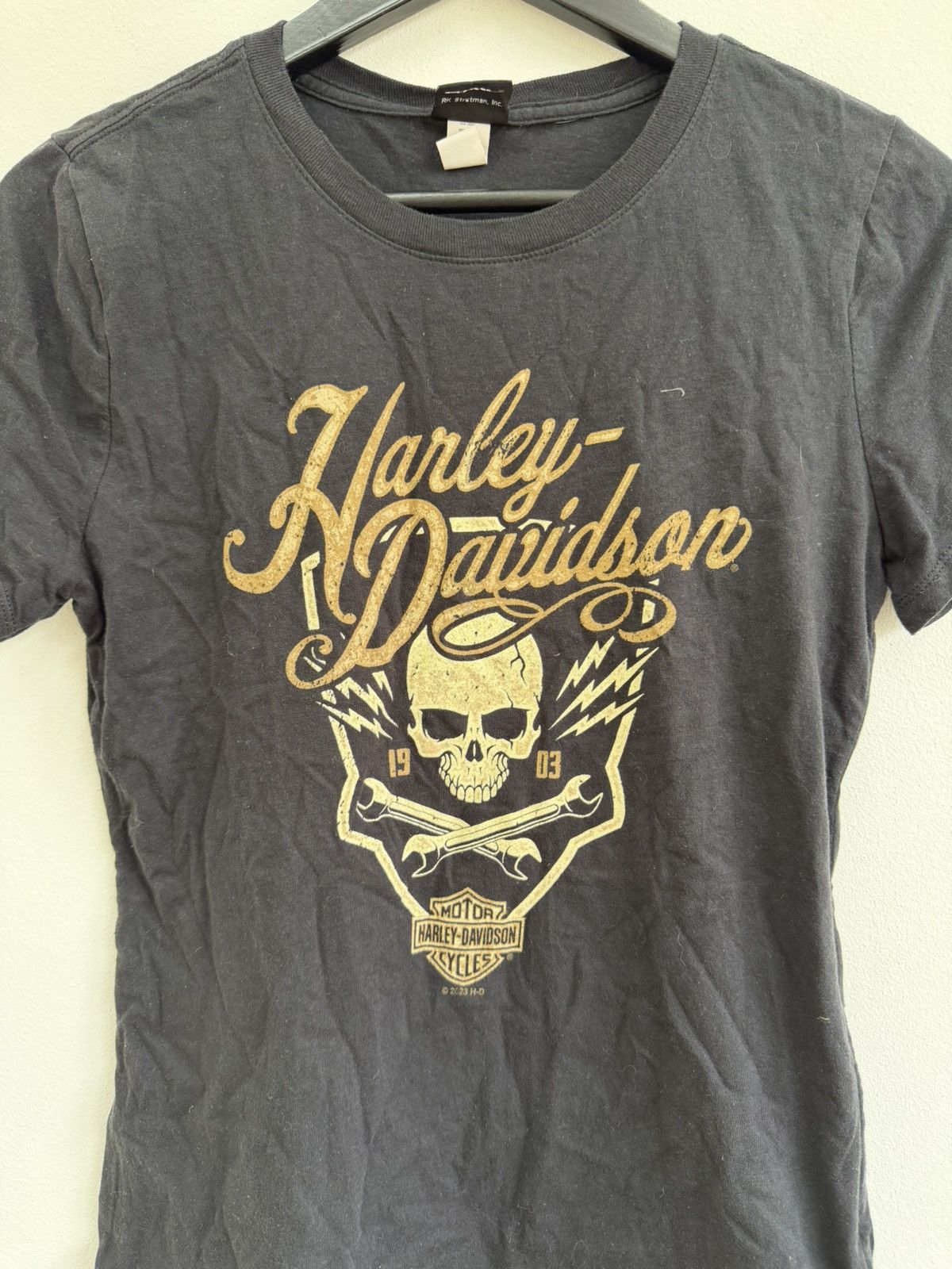 Harley Davidson Vintage 2000s Harley-Davidson Logo T-Shirt Washed Y2K Size US S / EU 44-46 / 1 - 3 Thumbnail