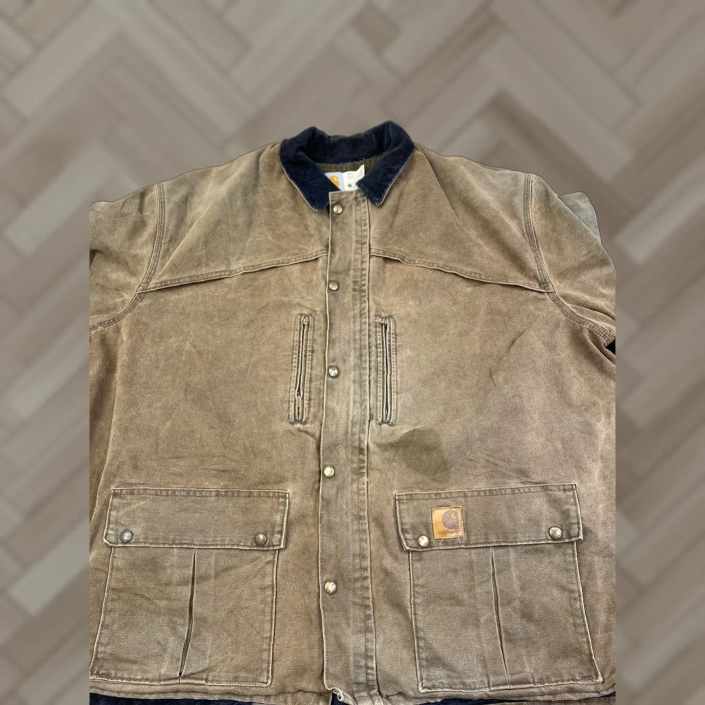 Carhartt Carhartt Chore Jacket Mens 3XL Lined Duck Canvas Work Barn Brown Heavy Pockets 10801 Size US XXL / EU 58 / 5 - 1 Thumbnail