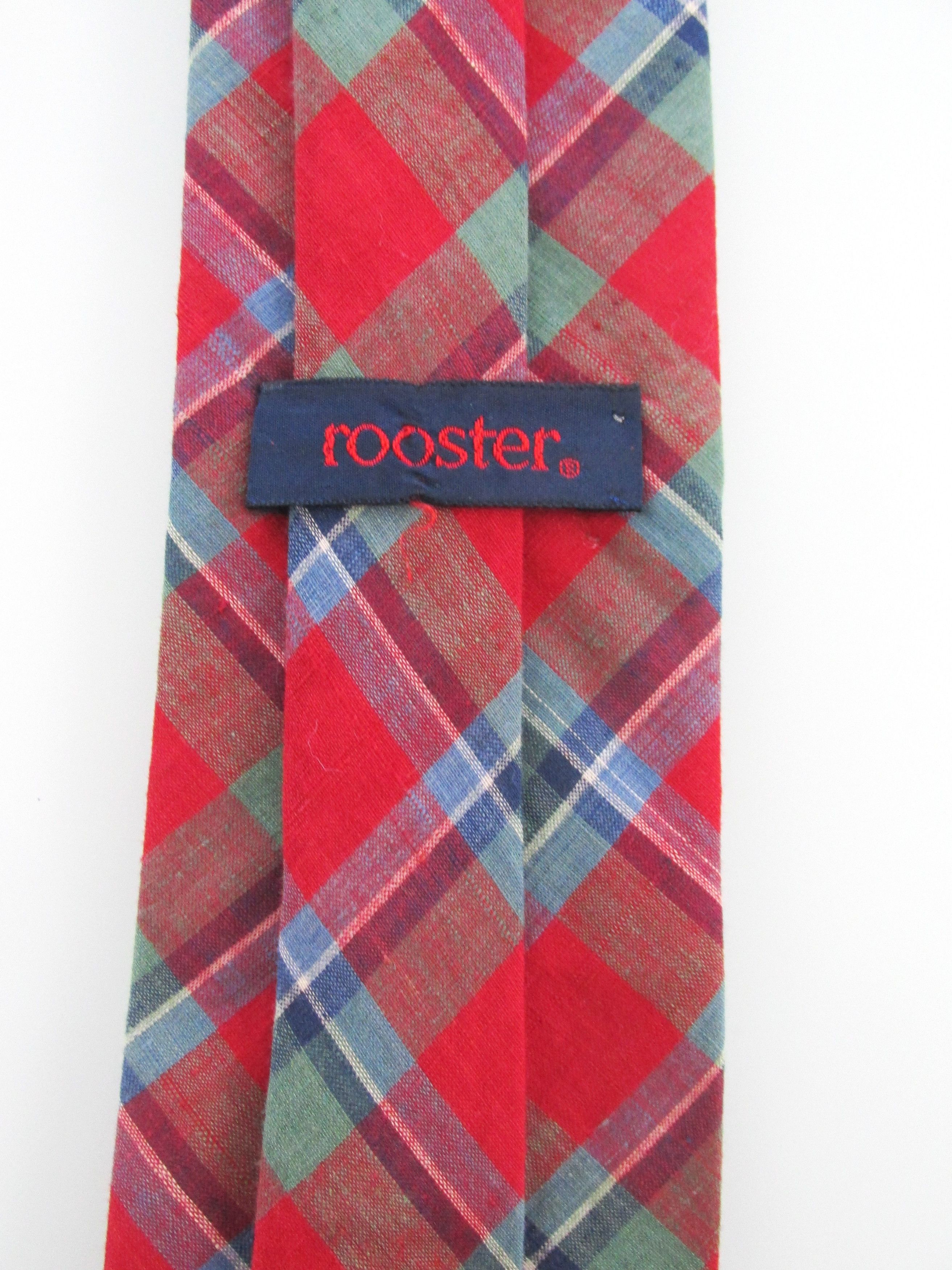 Vintage Rooster Vintage Men's Cotton Plaid Ties Size ONE SIZE - 5 Thumbnail