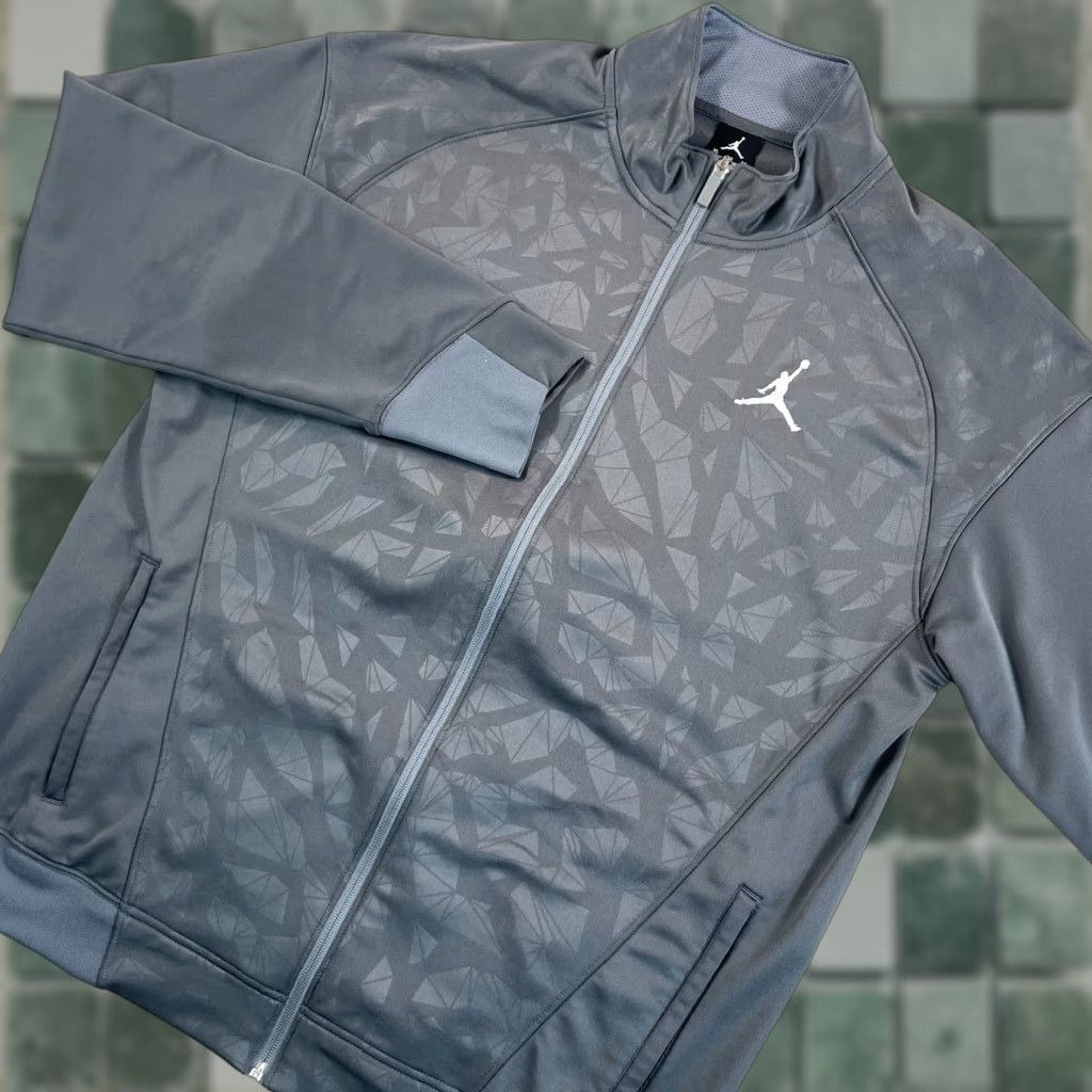Nike Nike Jordan Flight Track Jacket Men XL Grey Full Zip Jumpman Logo Geometric Ventilated Pockets All Seasons Size US XL / EU 56 / 4 - 1 Thumbnail