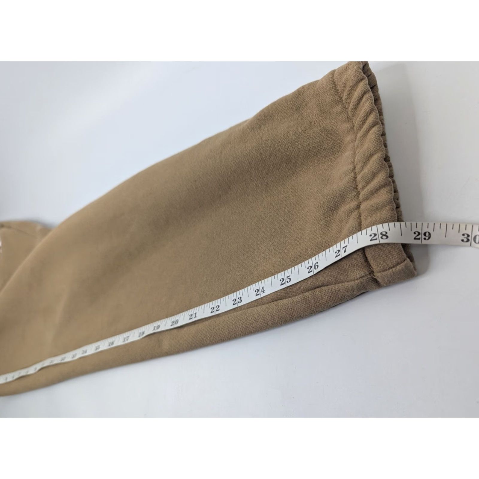 Champion Champion Life Sweatpants Mens Regular Beige Cotton Fleece Tailored 30in Inseam Zipper Drawstring Gym & Training Pants Size US 31 - 7 Thumbnail