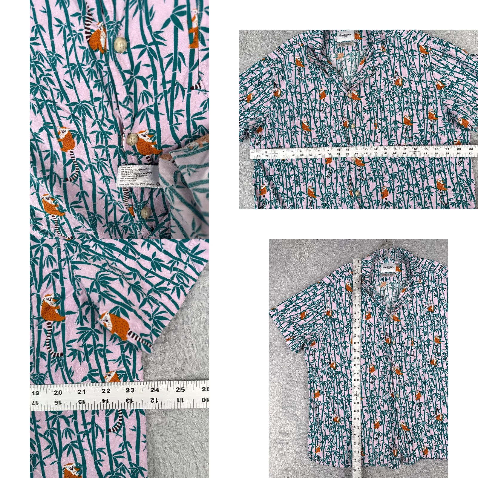 Vintage Goodfellow & Co Shirt Men XL Pink Floral Hawaiian Button-Up Rayon Size US XL / EU 56 / 4 - 8 Thumbnail