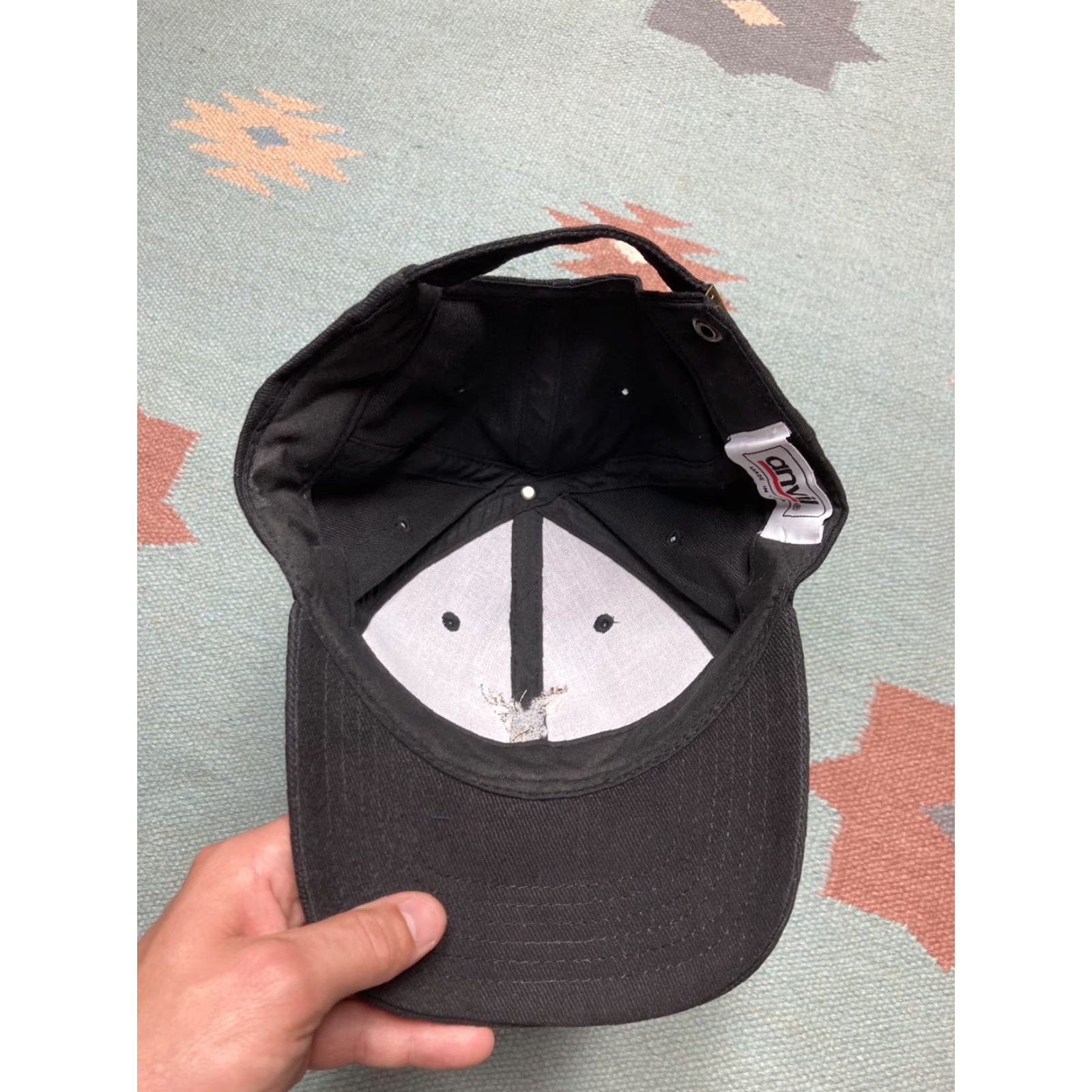 Anvil VINTAGE Anvil Buck Deer Hat Strapback Cap Cotton Black Daddy Dad Hunting EUC Mens Adjustable Cap Size ONE SIZE - 5 Thumbnail