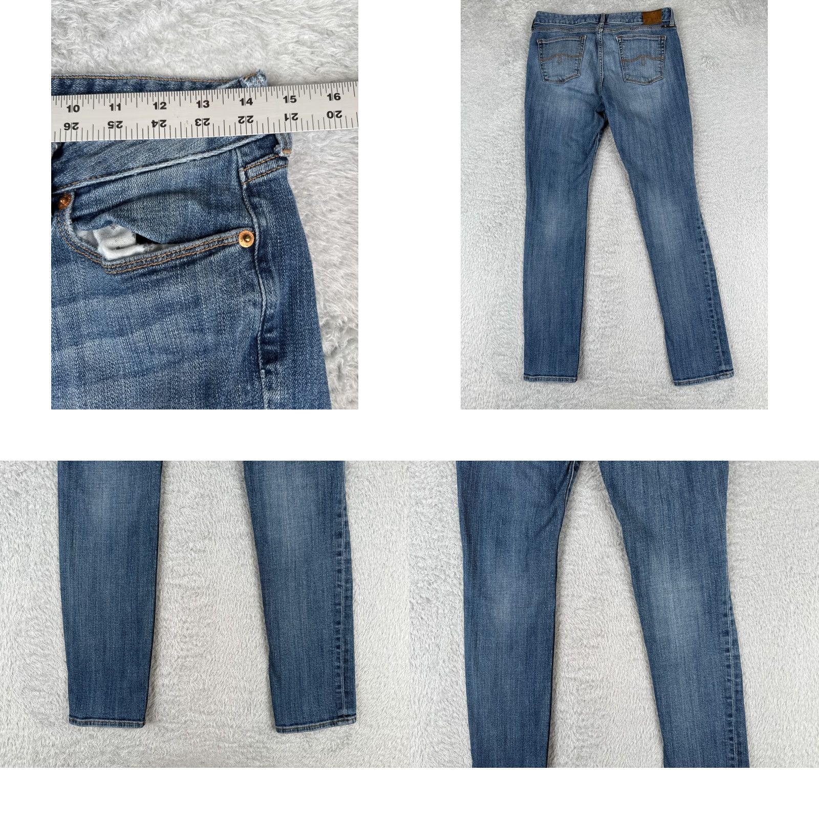 Lucky Brand Lucky Brand Jeans Women 8 Blue Denim Skinny Tapered Low Rise 29x29 Cotton Blend 5-Pocket Design Distressed Size 30" / US 8 / IT 44 - 9 Thumbnail