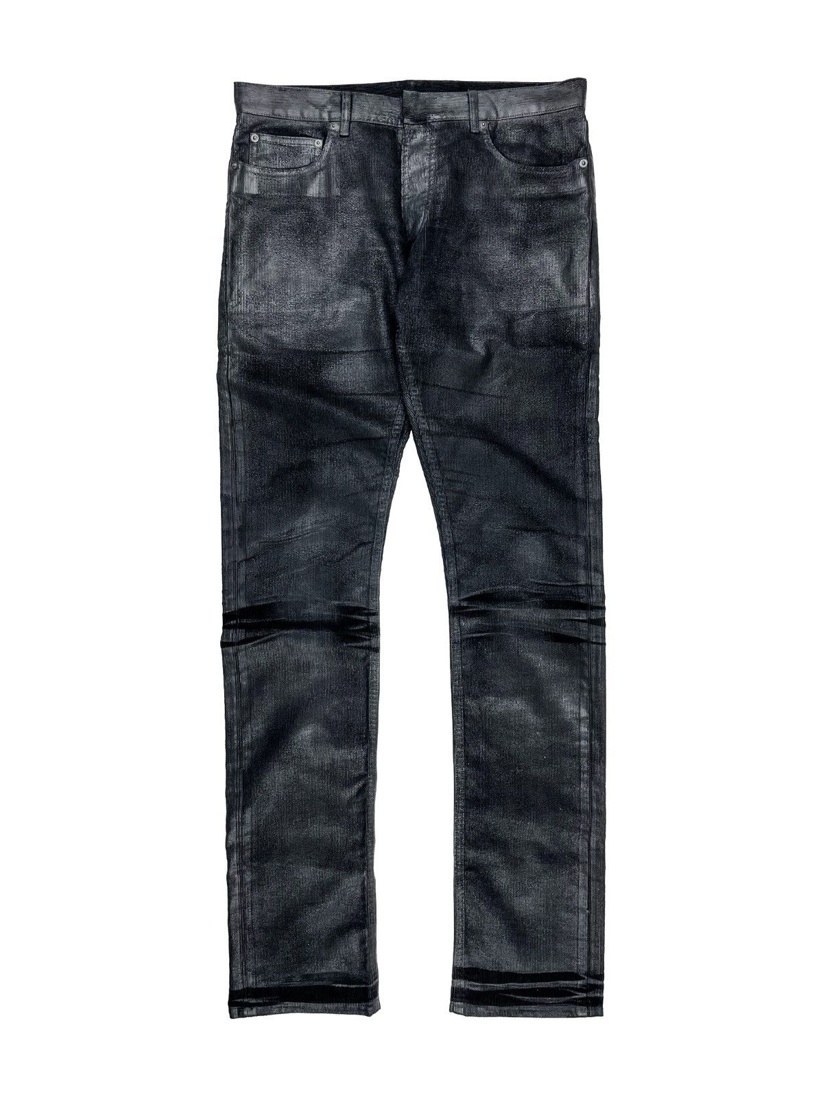 Dior AW03 Dior Homme Luster Coated Waxed Corduroy Jeans Black | Grailed