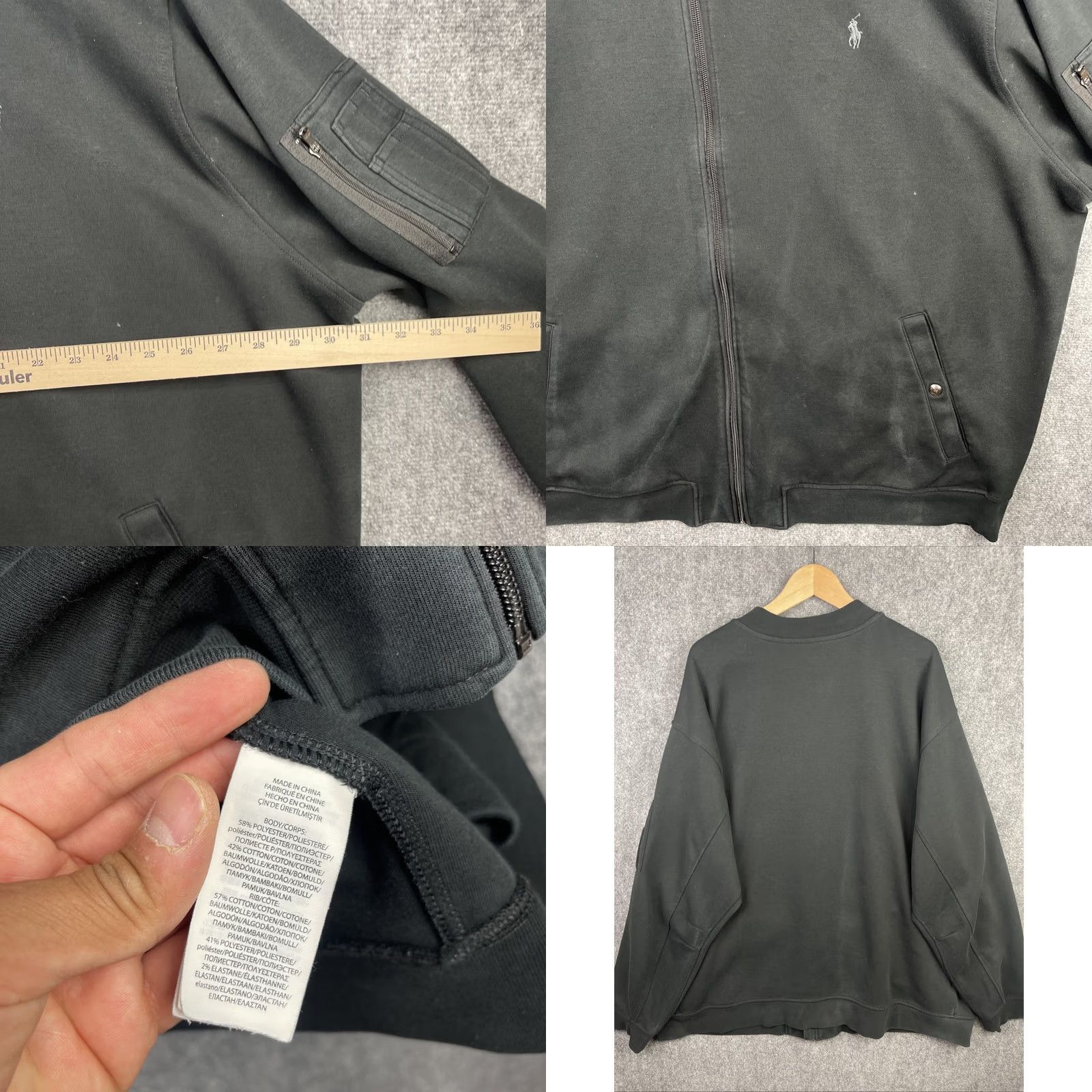 Polo Ralph Lauren Polo Ralph Lauren Bomber Jacket Mens 4XL Tall Black Double Knit Tech Flight Jacket Size US XXL / EU 58 / 5 - 9 Thumbnail