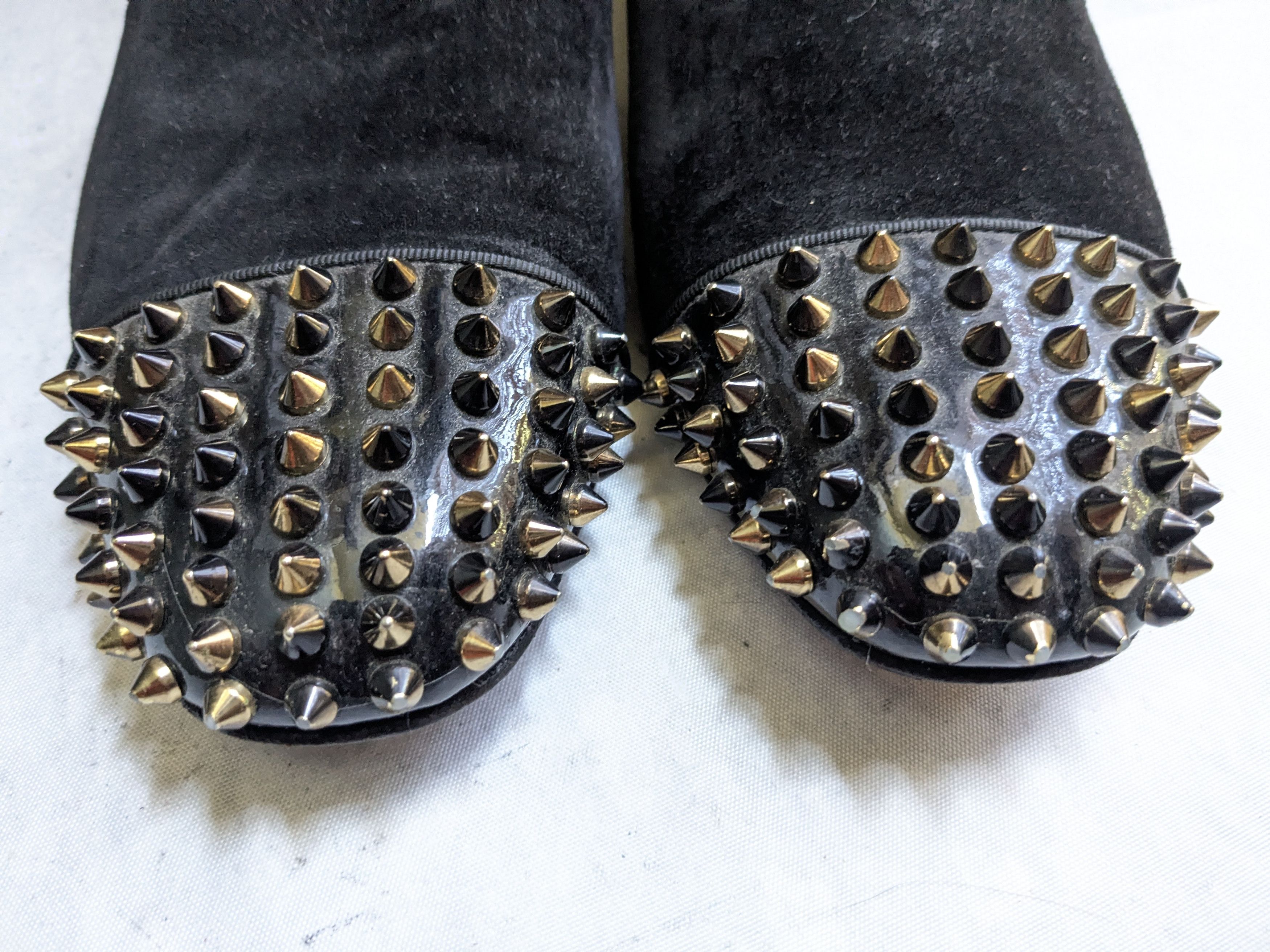 Christian Louboutin Christian Louboutin Spike Loafers Black Suede 9 42 Size US 9 / EU 42 - 4 Thumbnail