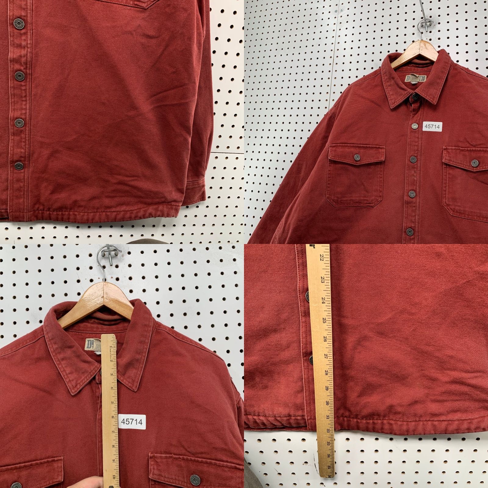 Vintage Duluth Trading Canvas Jacket Mens 2XL Red Fleece Lined Utility Workwear Jacket Size US XXL / EU 58 / 5 - 8 Thumbnail