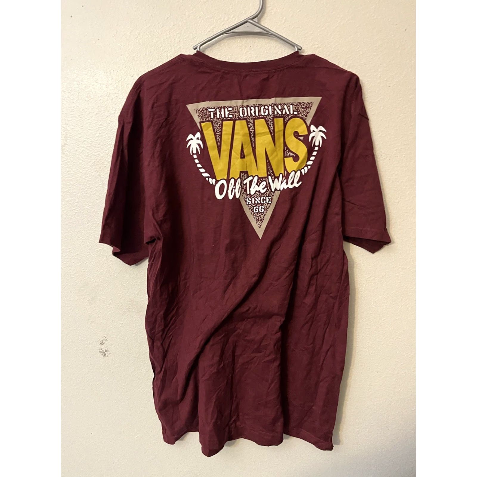 Vans Vans Off The Wall T Shirt Men L Maroon Graphic Embroidered Flowers Reg Fit Size US L / EU 52-54 / 3 - 3 Thumbnail