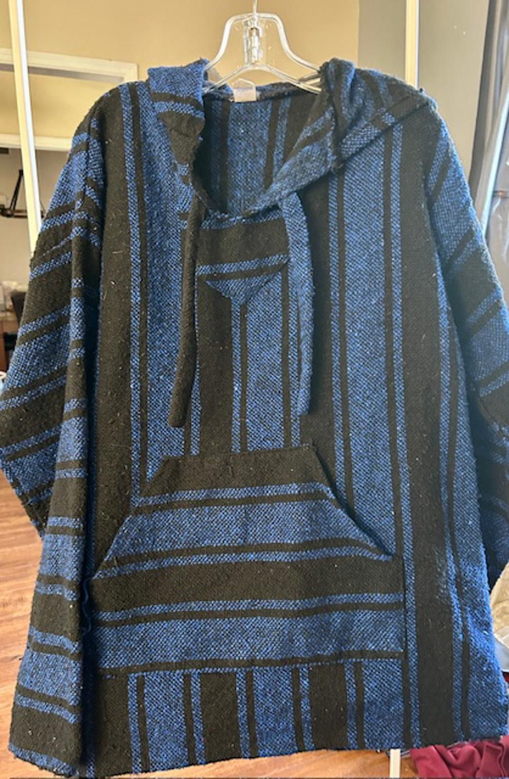 Other Earthbound Trading Co. Blue and Black Striped Baja Hoodie Size US XL / EU 56 / 4 - 1 Thumbnail