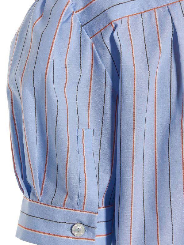 Marni o1y1025 Striped Mini Dress in Sky Blue Size M / US 6-8 / IT 42-44 - 4 Thumbnail