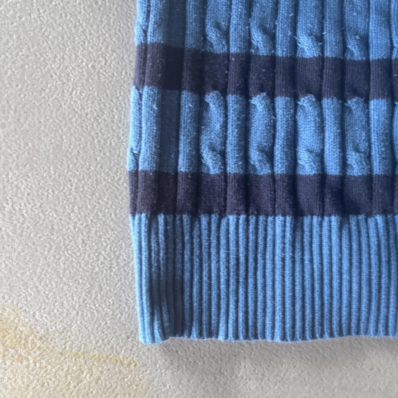St. Johns Bay St. John’s Bay Petite Large Blue Striped V-Neck Sweater Size L / US 10 / IT 46 - 3 Thumbnail