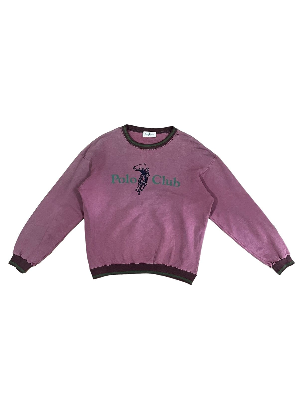 Beverly Hills Polo Club Vintage Trashed Polo Club Big Logo Distressed Ringer Sweater Size US L / EU 52-54 / 3 - 6 Thumbnail