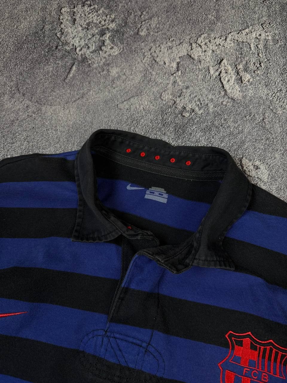 Nike VTG 2000s Nike FC Barcelona Stripe Rugby Longsleeve Y2K Size US XXL / EU 58 / 5 - 5 Thumbnail