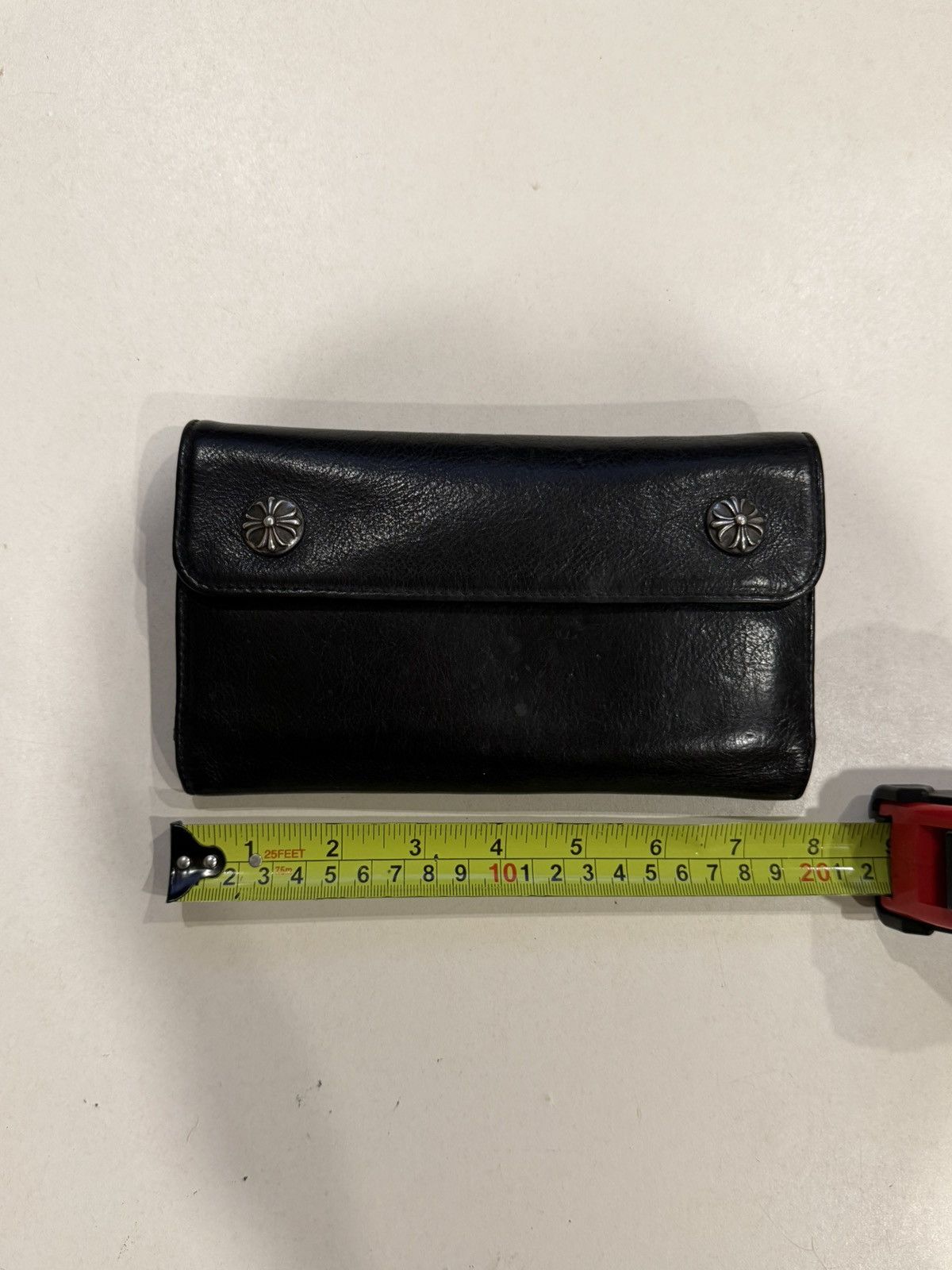 Chrome Hearts Chrome Hearts Black Leather Wave Wallet Silver Cross Balls Size ONE SIZE - 16 Thumbnail