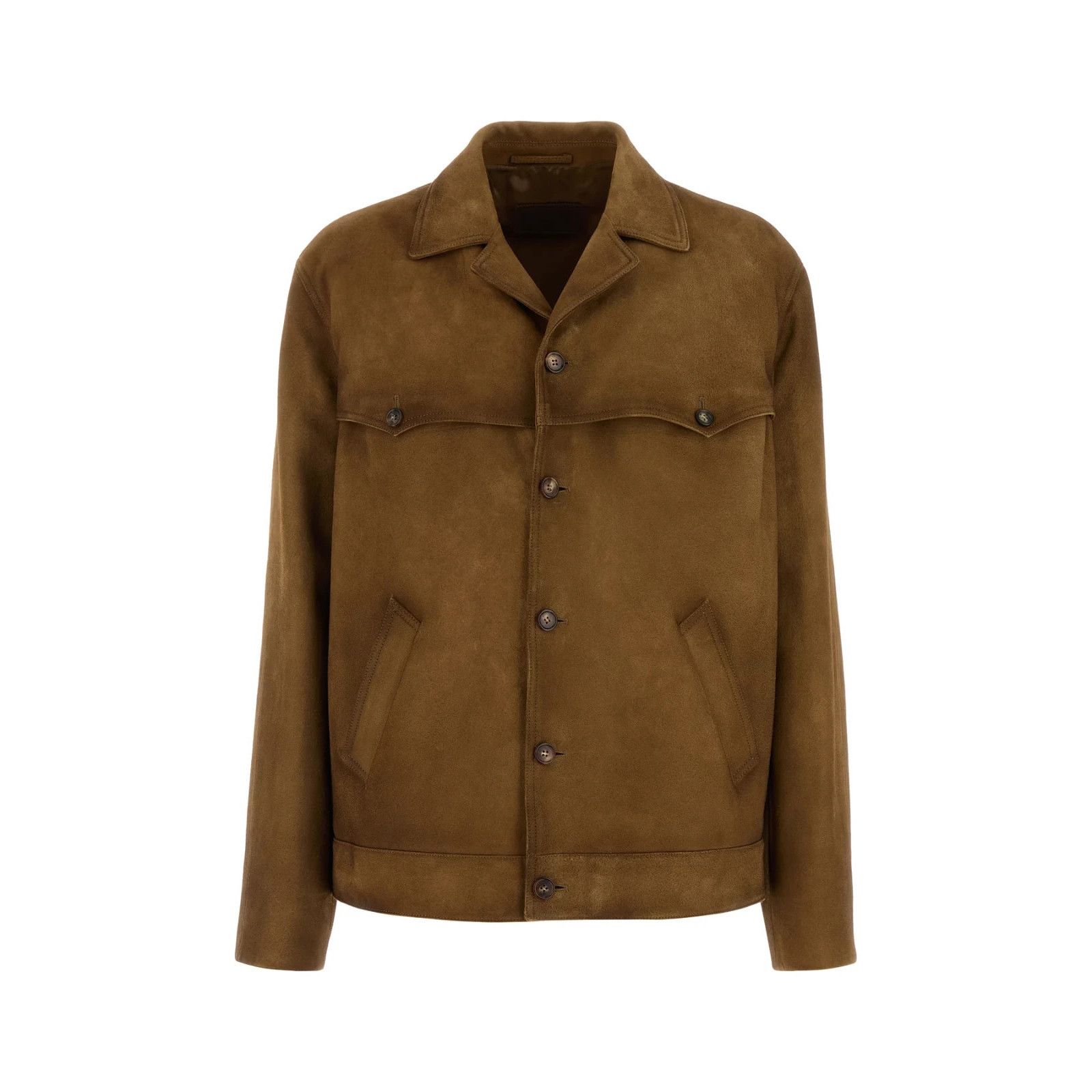 Prada PRADA Brown Suede Jacket New & Authentic (Men's size:50;) Size US M / EU 48-50 / 2 - 1 Thumbnail
