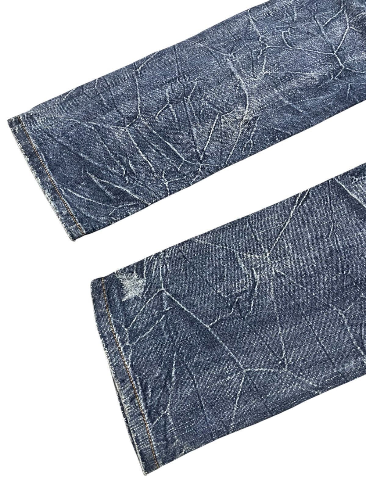 Hysteric Glamour × Japanese Brand Nylaus Japan Cracked Shadow Wash Double Waist Jeans Size US 30 / EU 46 - 17 Thumbnail