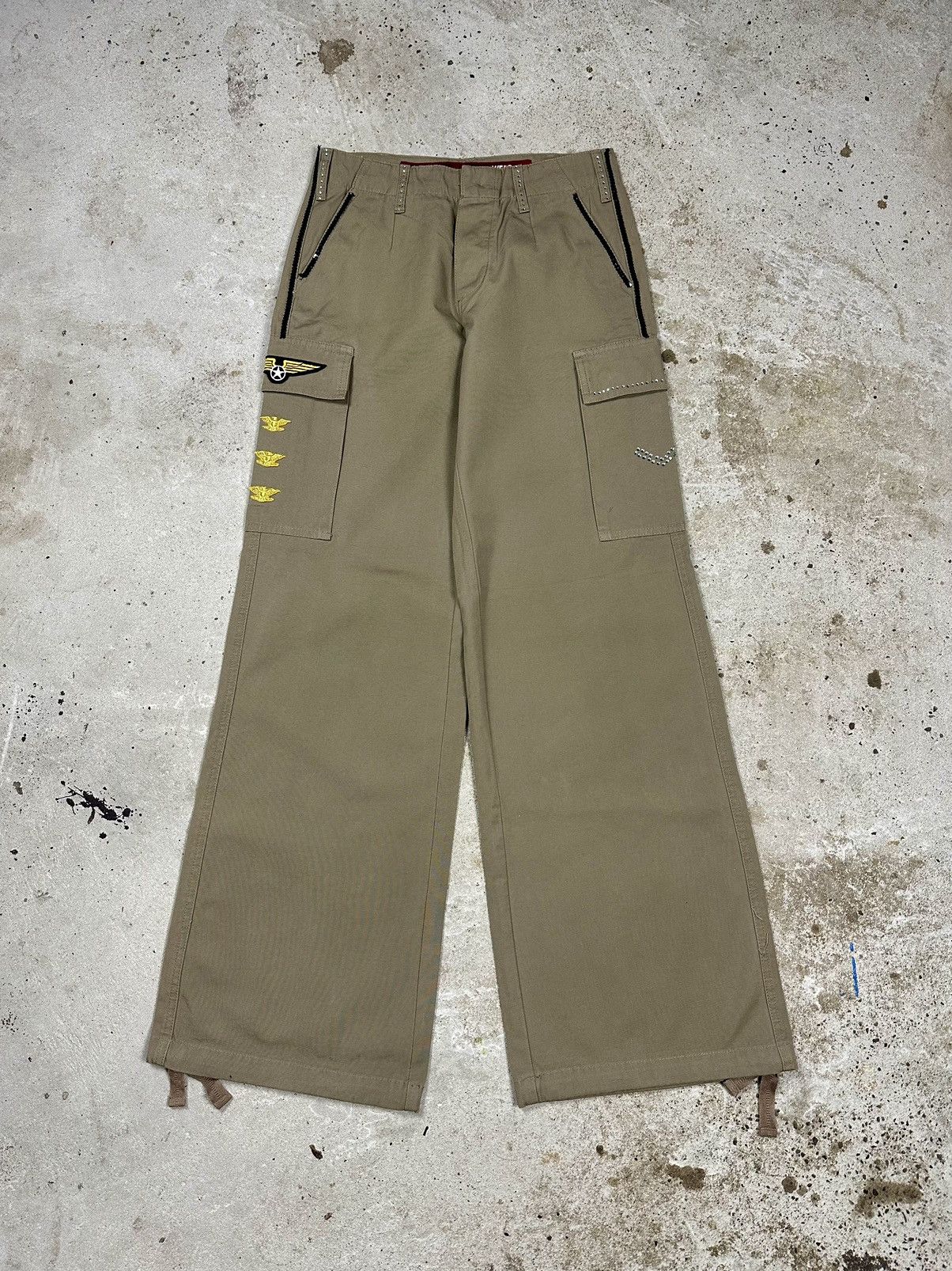 If Six Was Nine × Japanese Brand × Vintage Vintage Y2K Flare Baggy Cargo Brown Pants Bootcut Size US 28 / EU 44 - 1 Thumbnail