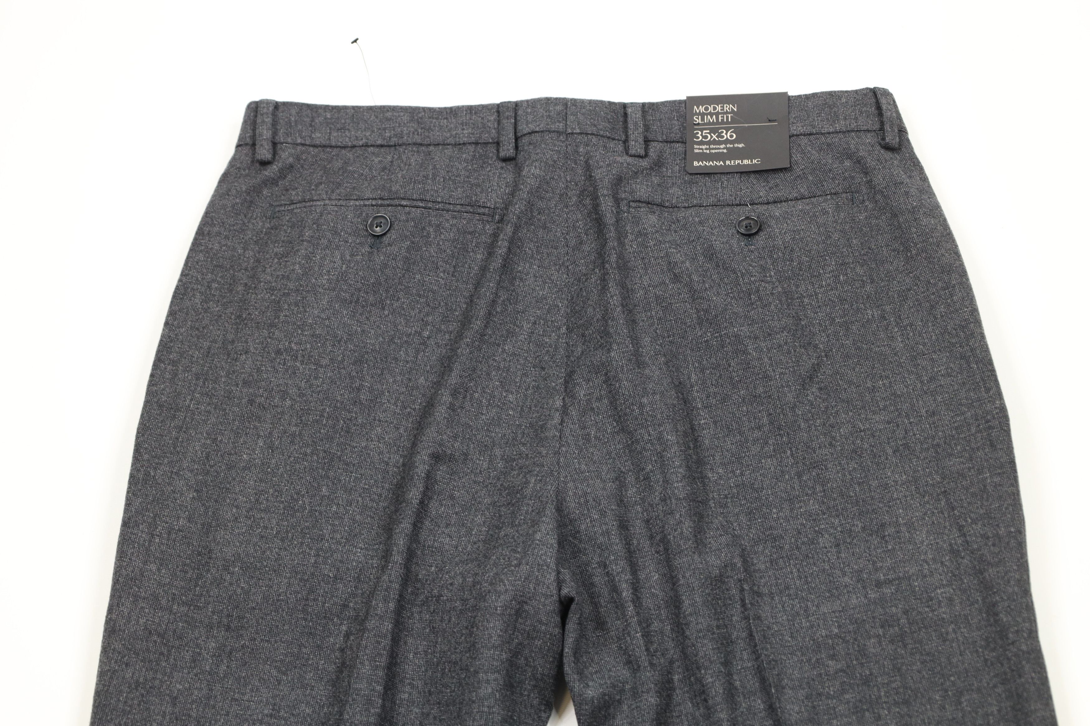 Banana Republic × Vintage New Banana Republic Wool Modern Slim Fit Dress Pants Gray Size US 35 - 11 Thumbnail