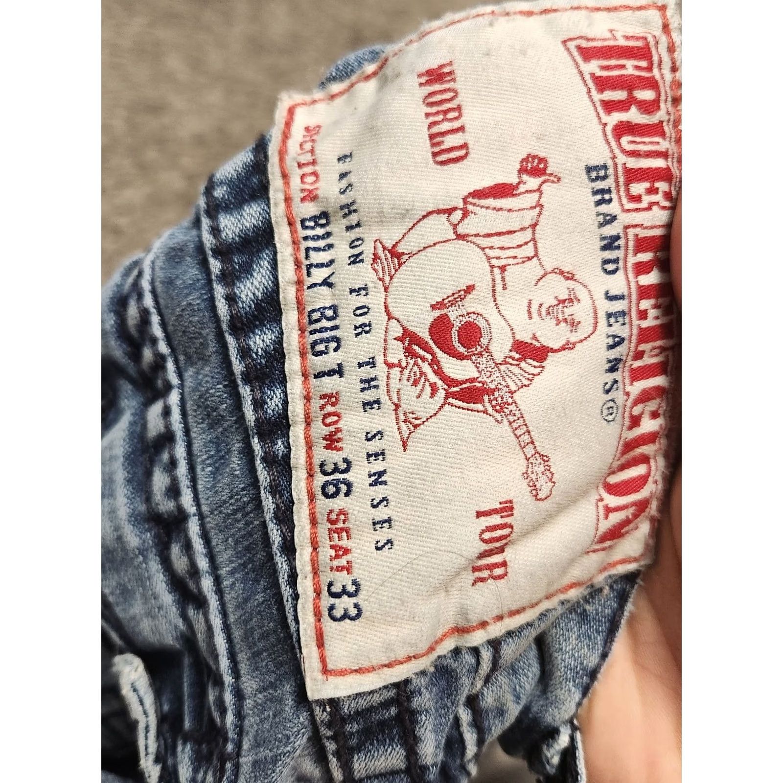 True Religion True Religion Jeans Billy BIG T WIDE LEG Pocket Relaxed Straight USA MADE 36X33 Jeans Men Regular Blue Cotton Denim Vintage No N/A Size US 36 / EU 52 - 3 Thumbnail