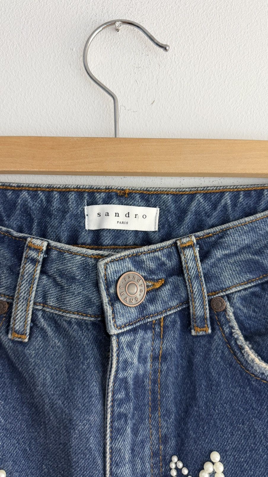 Sandro Sandro Jeans with Pearl Lightning Appliqués Size 25" / US 0 / IT 36 - 2 Thumbnail