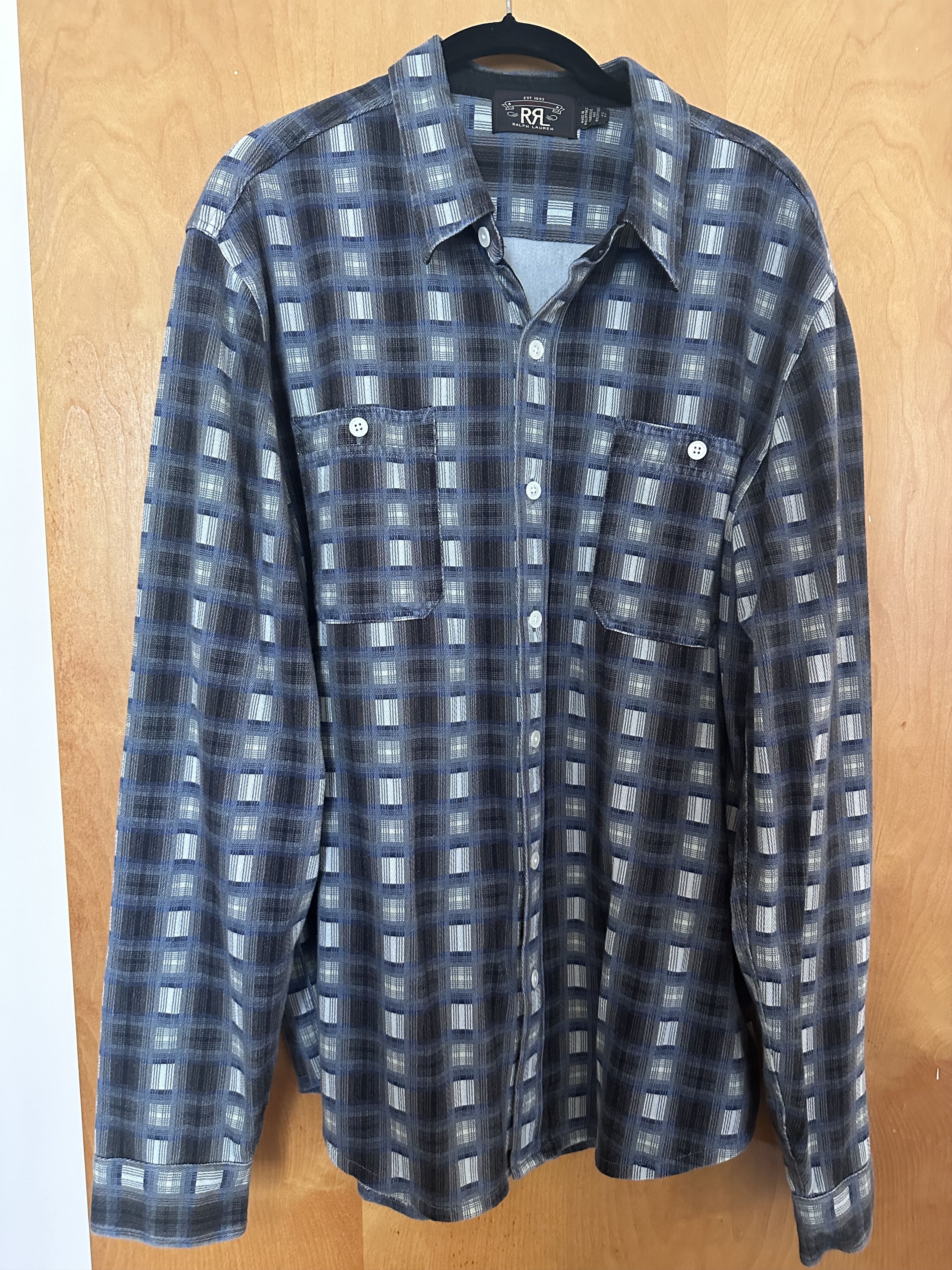 RRL Ralph Lauren Men’s Double RL RRL Ralph Lauren Flannel Checked LS Shirt XL Size US XL / EU 56 / 4 - 1 Thumbnail