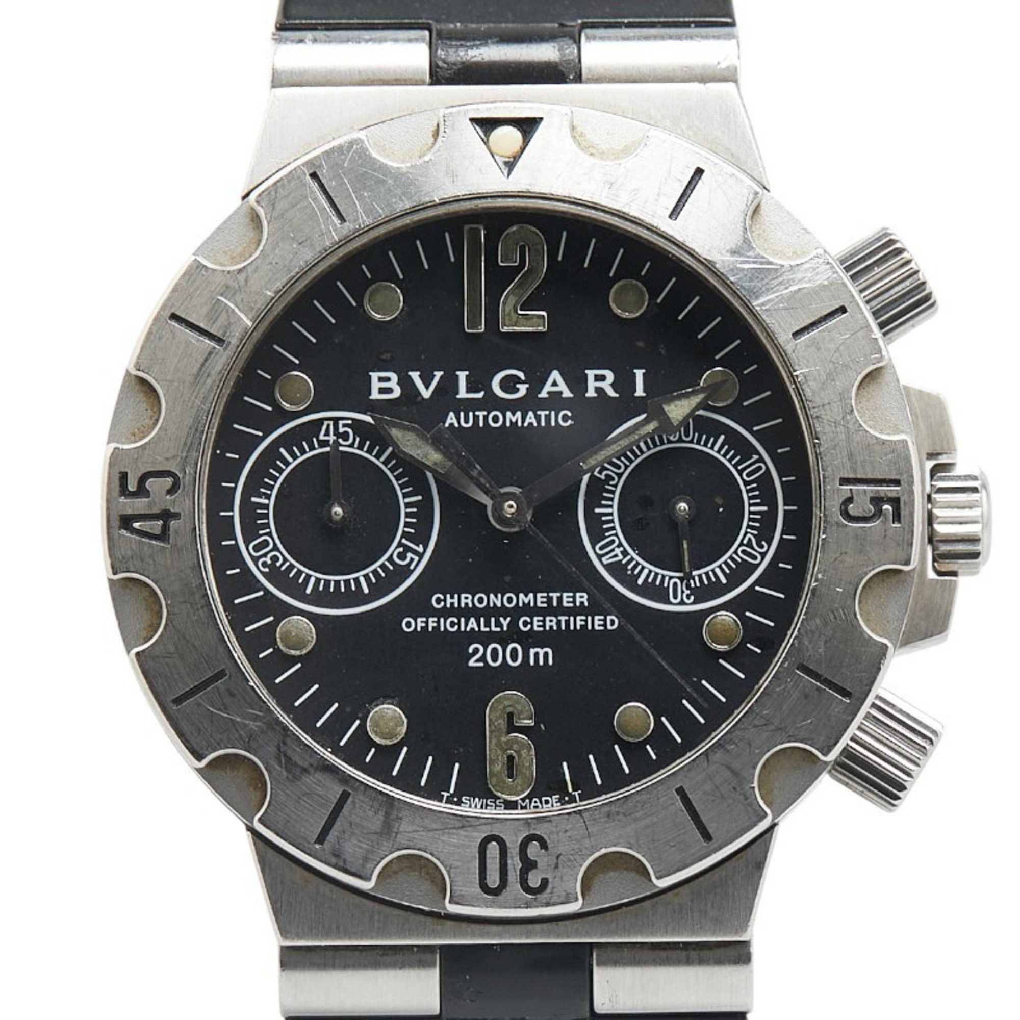 Bvlgari Bvlgari Diagono Scuba Watch SCB38S Automatic Black Dial Stainless Steel Rubber Men's BVLGARI Size ONE SIZE - 1 Thumbnail