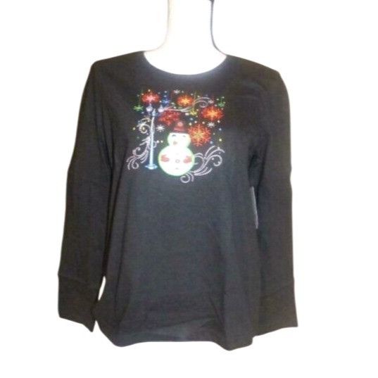 Other Cappagallo Casuals Embroidered Holiday Graphic T-Shirt Snow Size M / US 6-8 / IT 42-44 - 1 Thumbnail