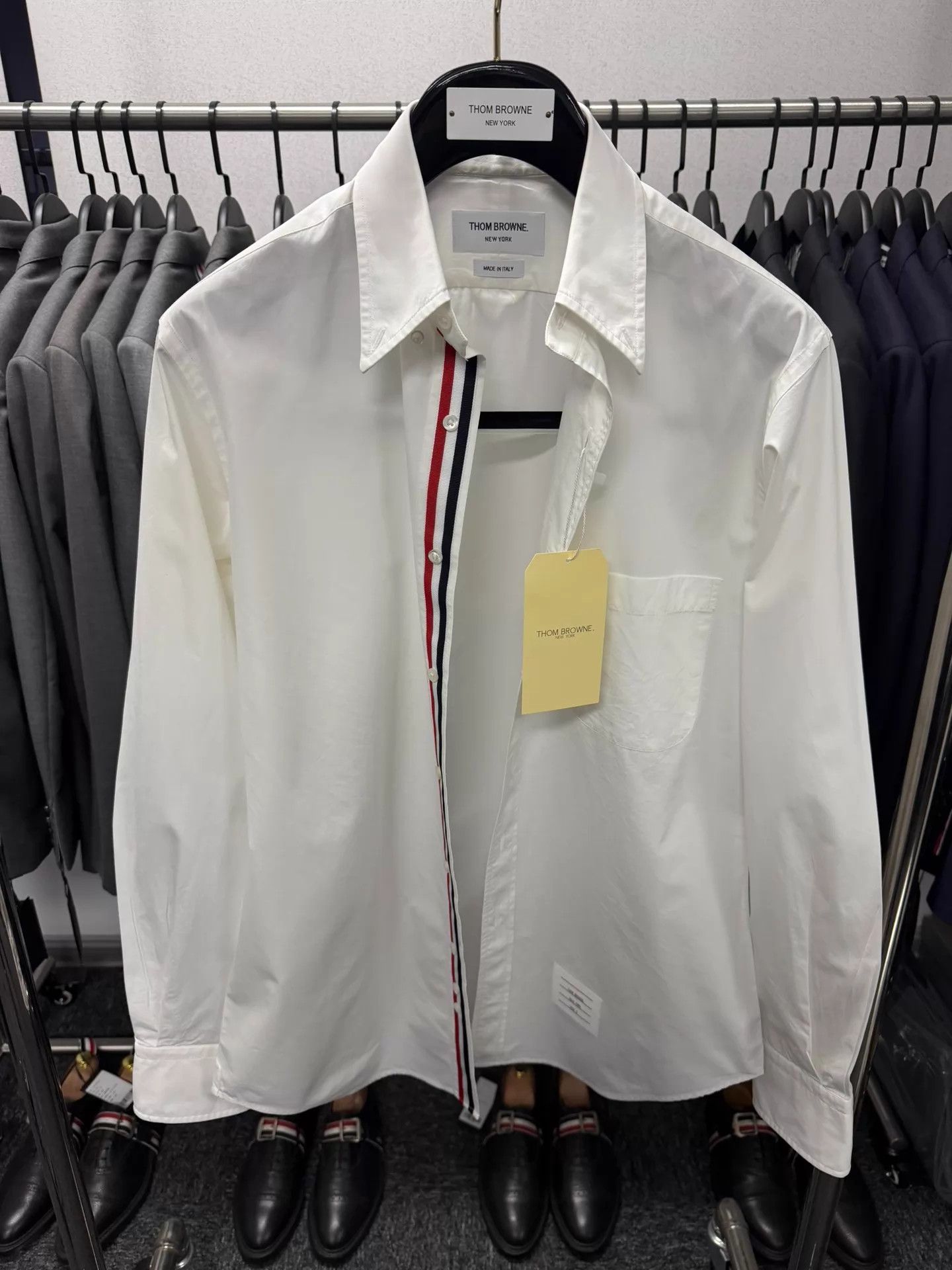 Thom Browne Thom Browne Classic 3-Color Placket Poplin Shirt Size US L / EU 52-54 / 3 - 1 Thumbnail