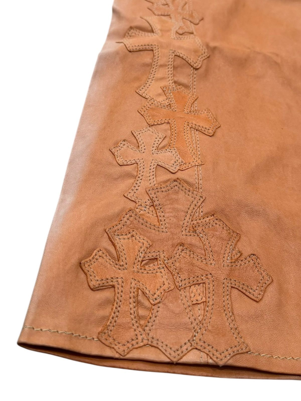 Chrome Hearts Chrome Hearts Orange Cross Flooded Leather Pants Size 26" / US 2 / IT 38 - 9 Thumbnail