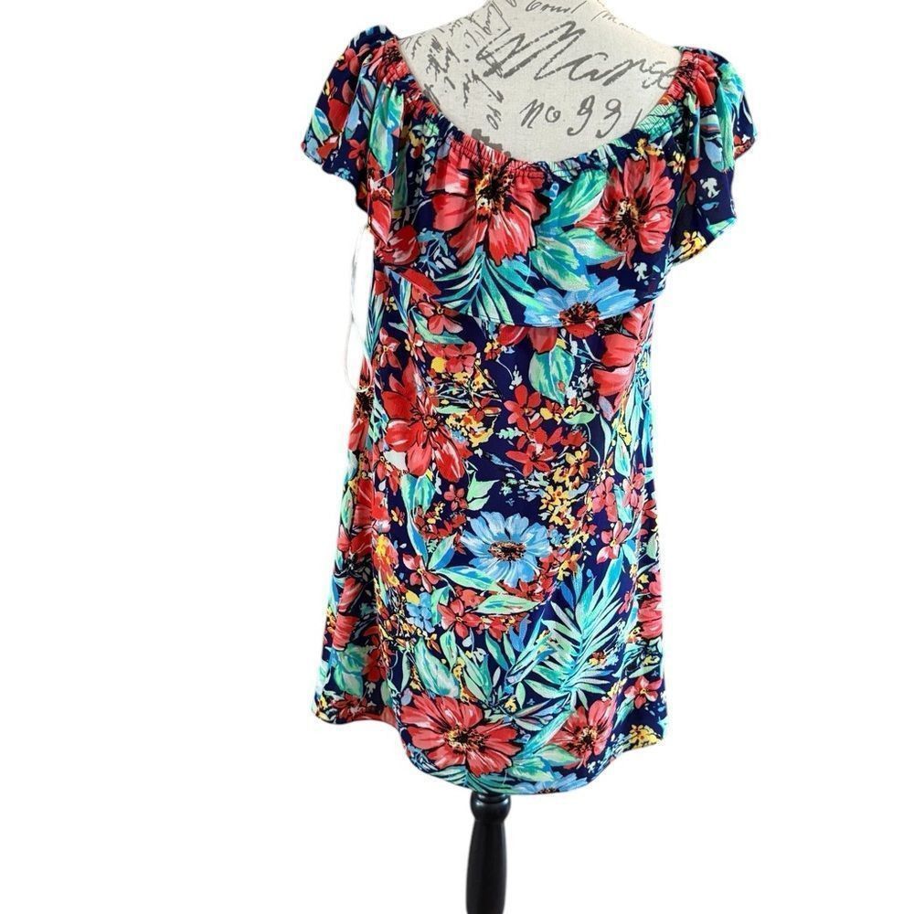 Other Chetta B Red and Blue Ruffled Tiered Sundress Size M / US 6-8 / IT 42-44 - 9 Thumbnail