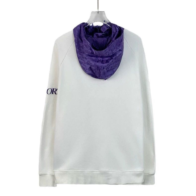 Dior Dior White old flower stitching hooded long-sleeved sweatsh Size US L / EU 52-54 / 3 - 2 Thumbnail