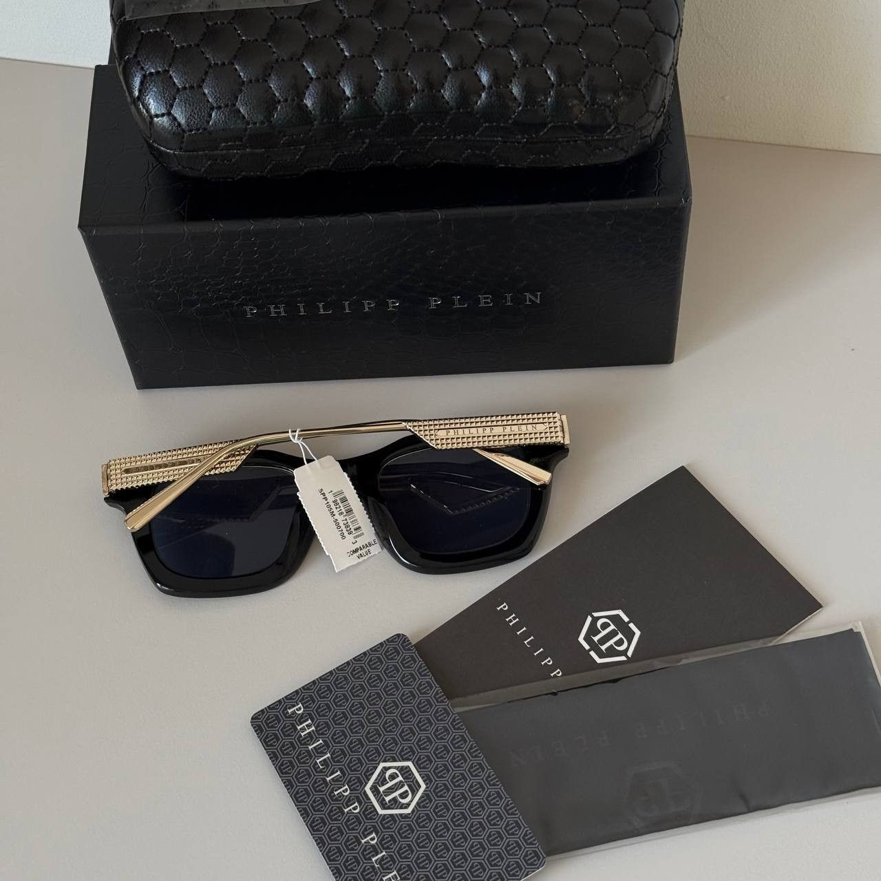 Philipp Plein Philipp Plein Rock Superhero SPP105 Men’s Sunglasses Black Size ONE SIZE - 2 Thumbnail