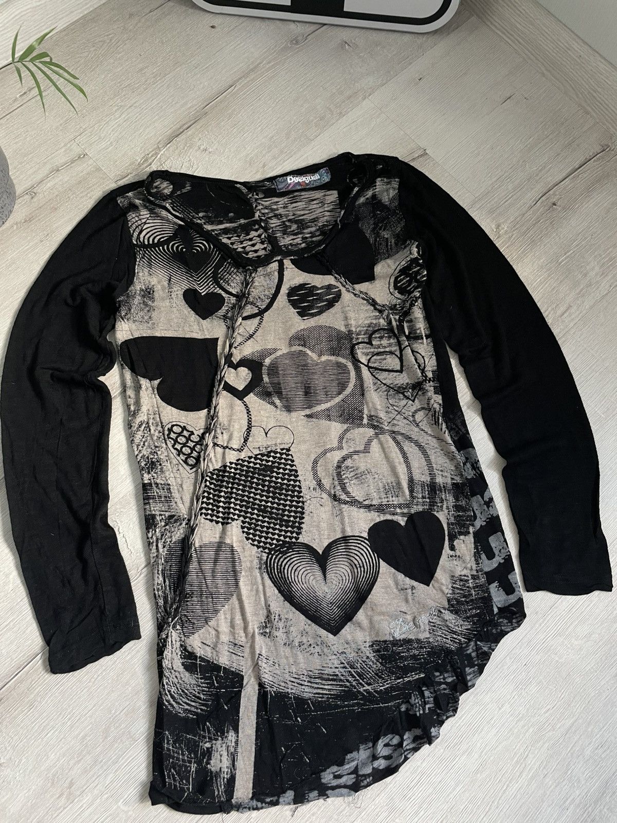 Desigual × If Six Was Nine Vintage Cyber Y2k Desigual Longsleeve Full Print 2000s Grung Size M / US 6-8 / IT 42-44 - 4 Thumbnail