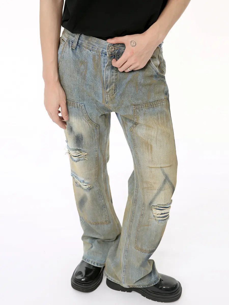 Japanese Brand Retro loose micro flared casual jeans Size US 32 / EU 48 - 4 Thumbnail