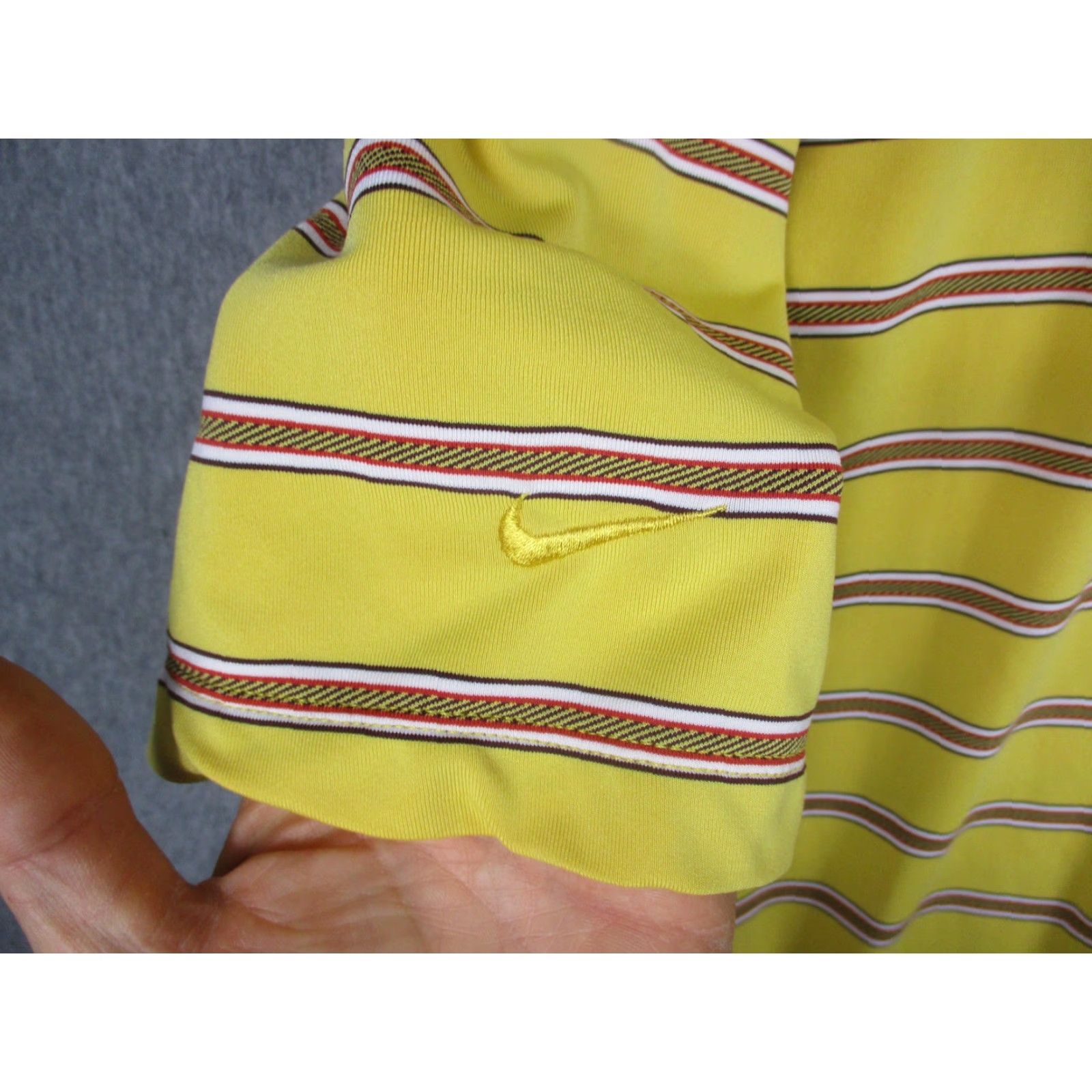 Nike Nike Dri-FIT UV Polo Shirt Mens XL Yellow Stripe Golf Size US XL / EU 56 / 4 - 7 Thumbnail