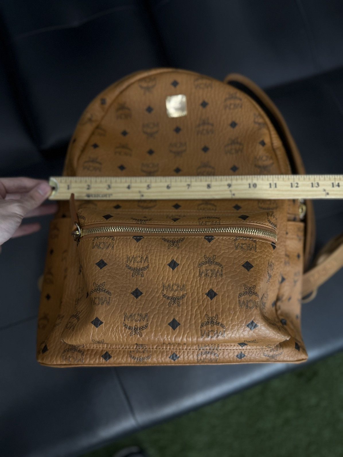 MCM MCM Classic Logo Brown Studs Large Backpack 🧼 Size ONE SIZE - 14 Thumbnail
