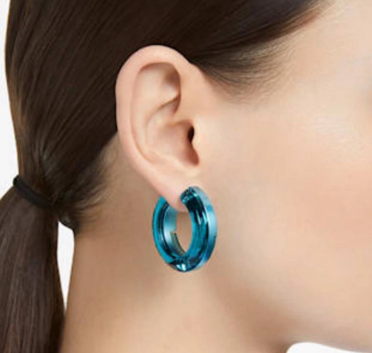 Swarovski Atelier Swarovski Teal Hoop Earrings Size ONE SIZE - 2 Thumbnail