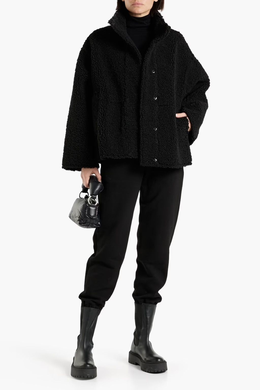 STAND STUDIO Stand Studio Oversized Kristy Eco-Shearling Black Jacket Size M / US 6-8 / IT 42-44 - 2 Thumbnail