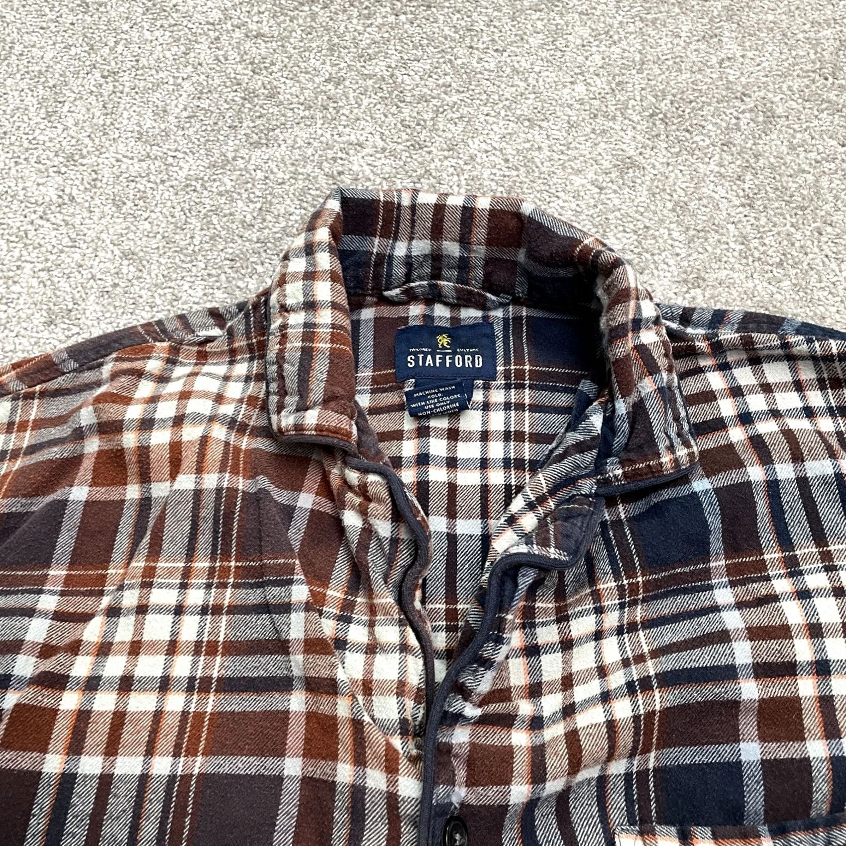 Stafford Stafford Top Mens M Flannel Sleepwear Pajama Multi Plaid Cotton Regular Size US M / EU 48-50 / 2 - 3 Thumbnail