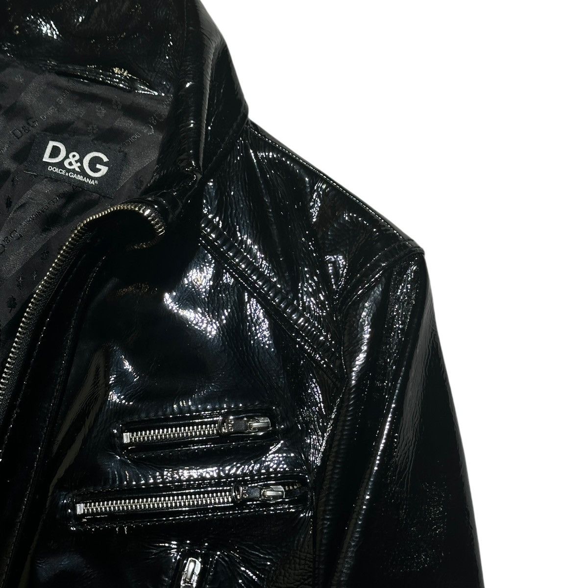 Dolce & Gabbana Patent glossy zippered jacket Size US M / EU 48-50 / 2 - 3 Thumbnail