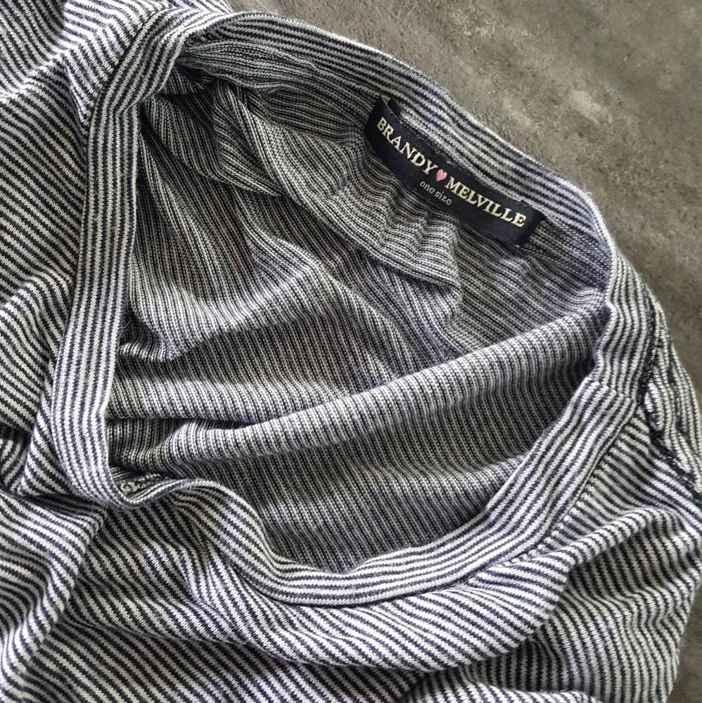 Designer Blue Pinstripe Melville Pocket Tshirt Size ONE SIZE - 3 Thumbnail
