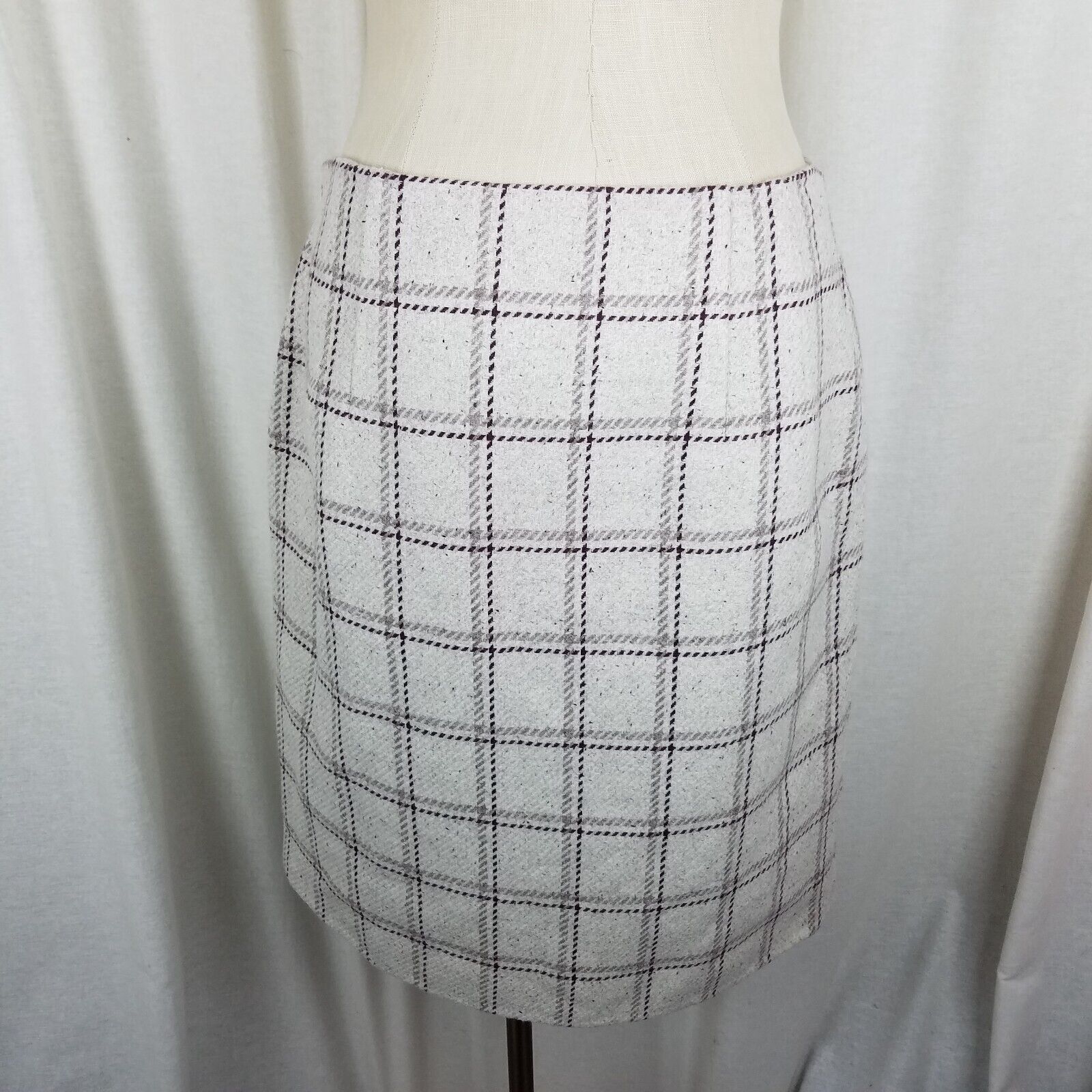 Ellen Tracy Linda Allard Ellen Tracy Plaid Tweed Angora Wool Skirt 10 Size 32" / US 10 / IT 46 - 4 Thumbnail
