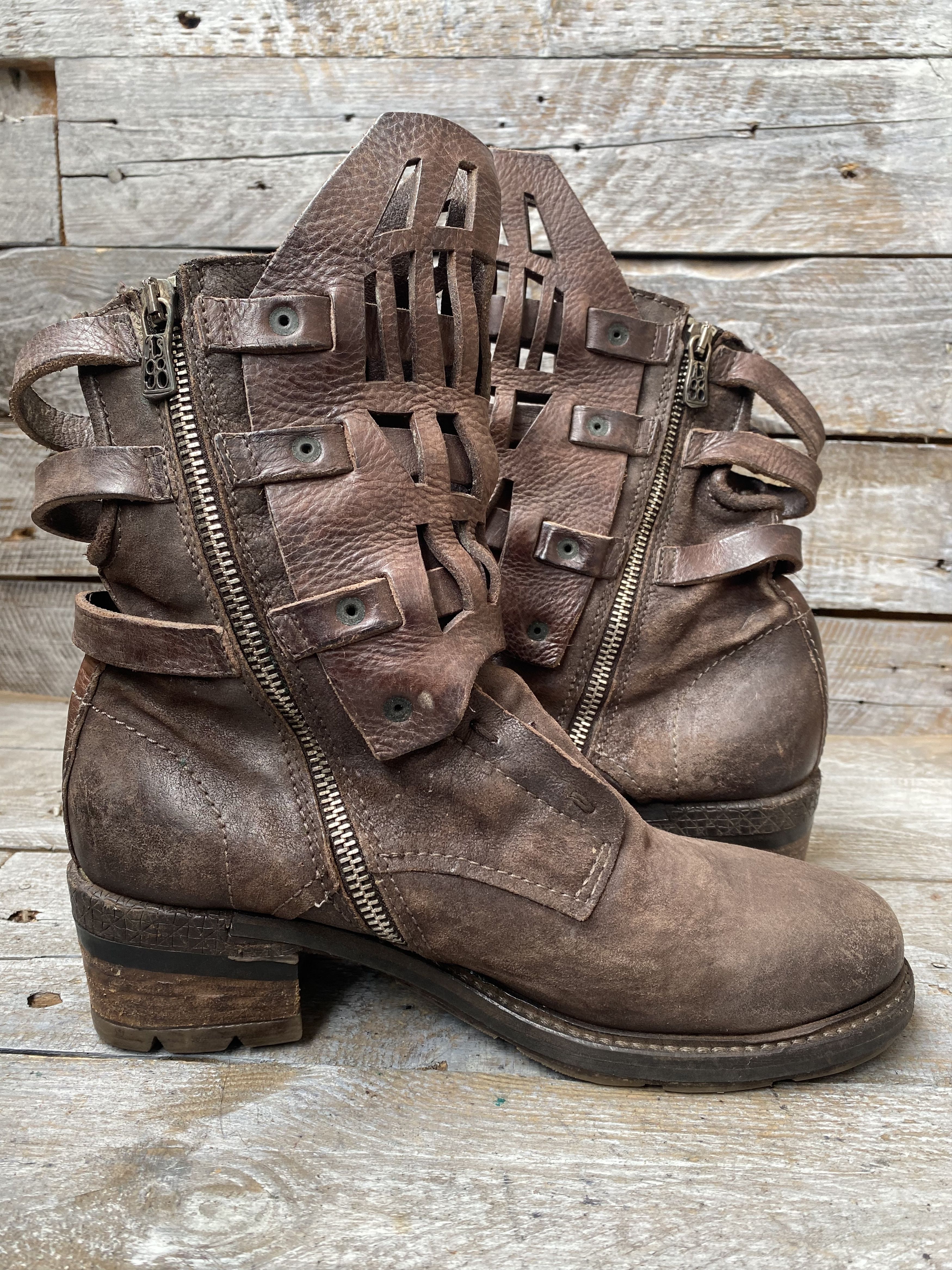 A.S.98 As 98 brown leather combat boots sz 39 Size US 8.5 / IT 38.5 - 8 Thumbnail